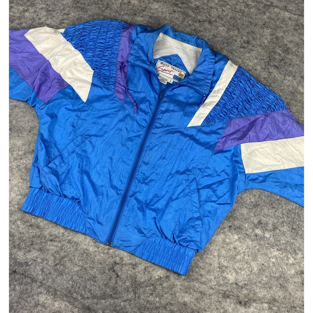 Misty Valley Sport Vintage 90s Women's Med Windbreaker Full Zip Jacket‎ Costume